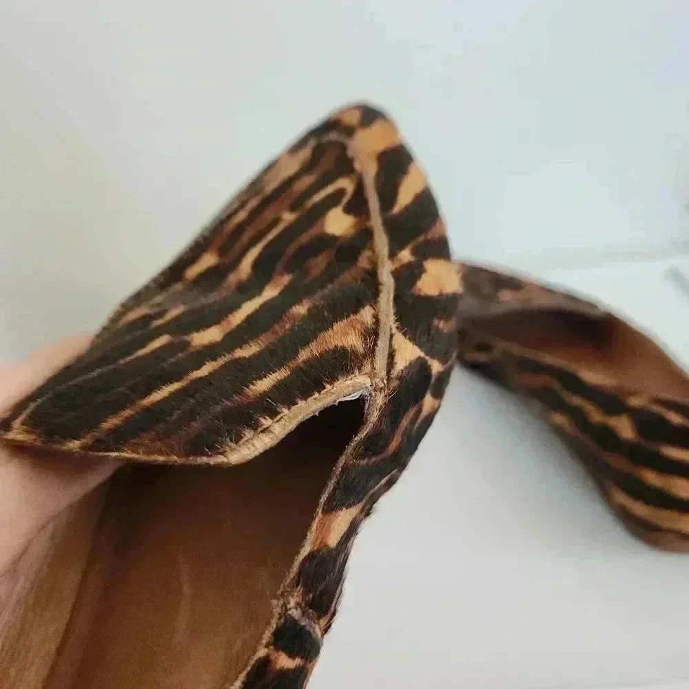 Madewell leopard print cow hide leather pointy toe flats - Picture 7 of 9